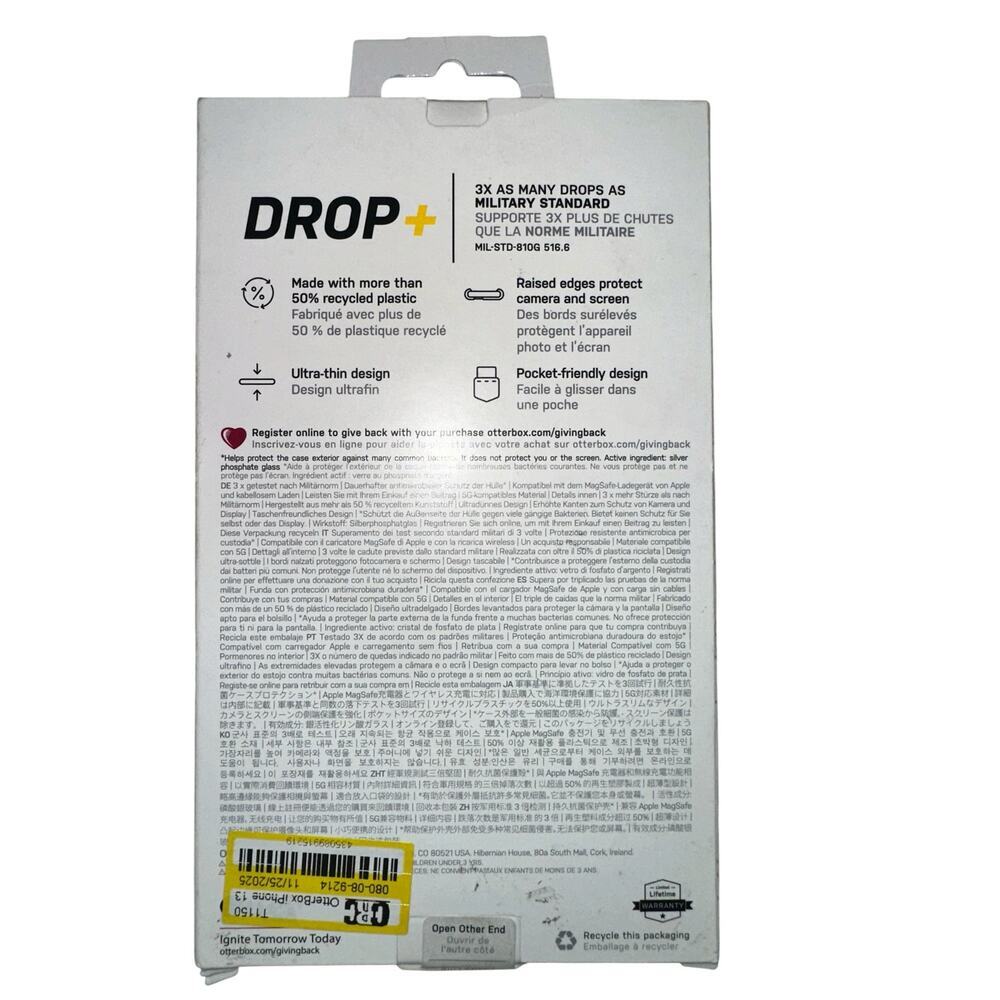 OtterBox Symmetry Series iPhone 13 Pro Case Clear Glitter MagSafe NEW Sealed - Picture 2 of 3